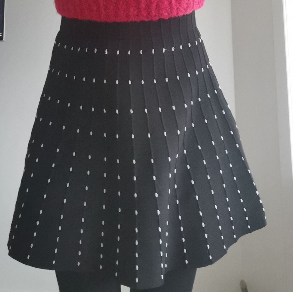 knit Zara circle black skirt with white detail S - Picture 1 of 4